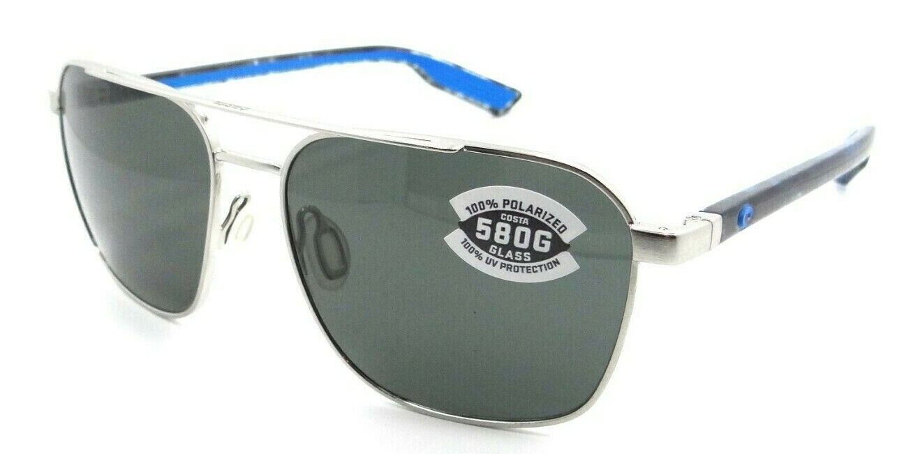 Costa Del Mar Sunglasses Wader 58-16-140 Brushed Silver / Gray 580G Glass-097963844918-classypw.com-1