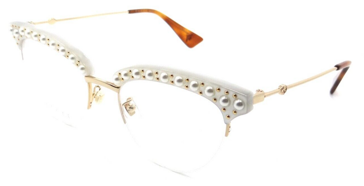 Gucci Eyeglasses Frames GG0213O 003 50-19-140 White / Gold Made in Italy-889652093659-classypw.com-1