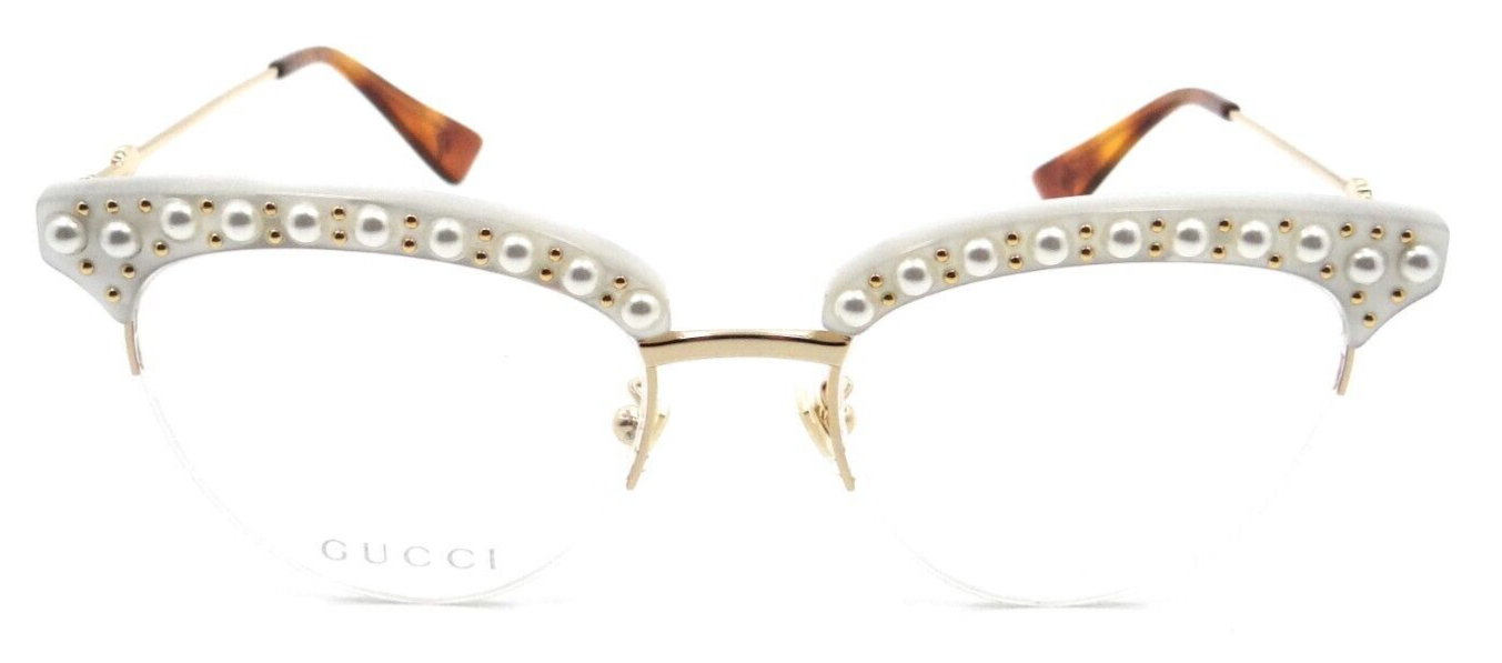 Gucci Eyeglasses Frames GG0213O 003 50-19-140 White / Gold Made in Italy-889652093659-classypw.com-1