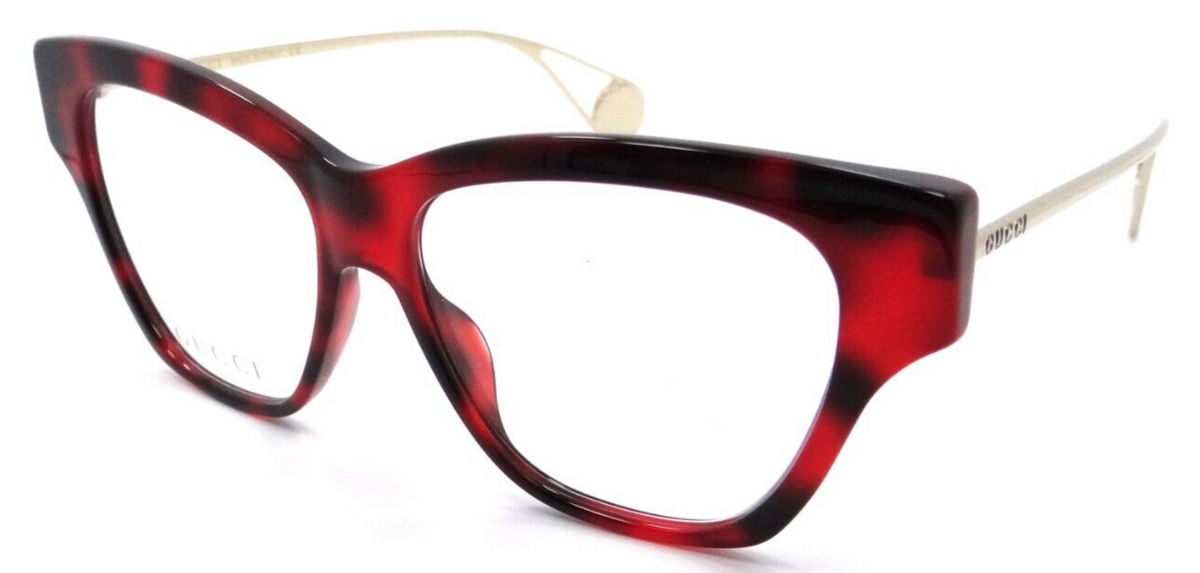 Gucci Eyeglasses Frames GG0438O 004 52-14-140 Red Havana / Gold Made in Italy-889652200682-classypw.com-1