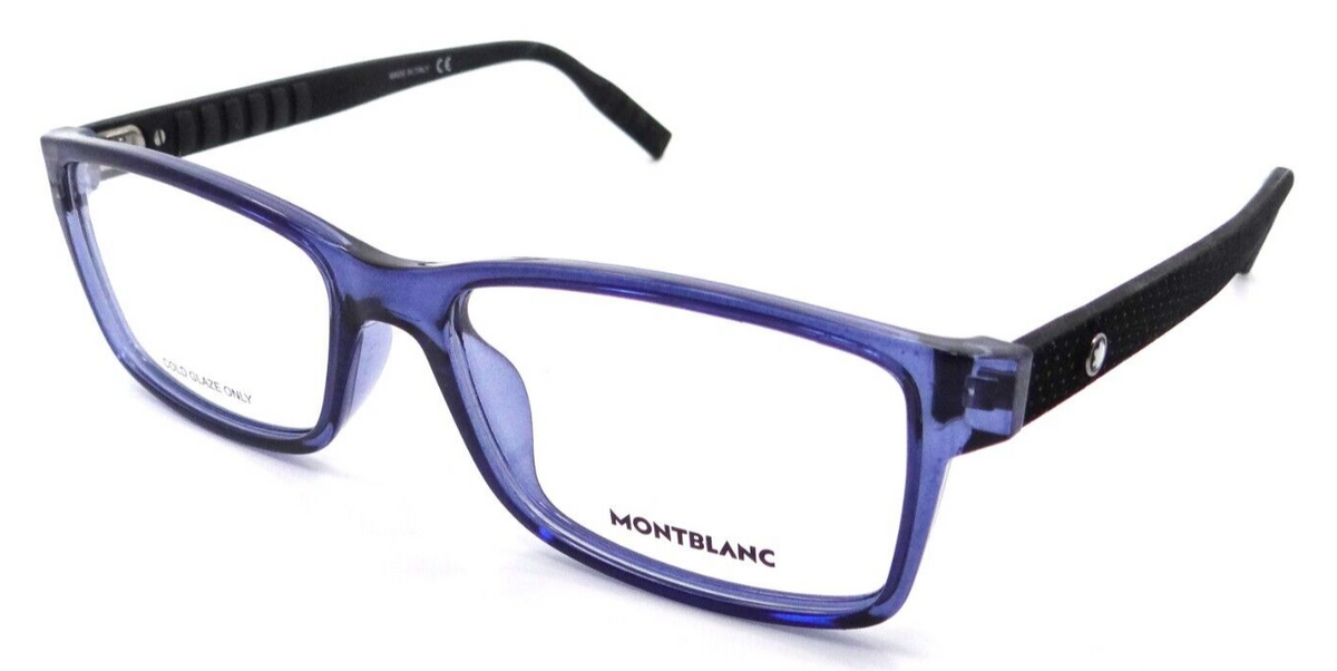 Montblanc Eyeglasses Frames MB0066O 004 56-18-145 Blue / Black Made in Italy-889652249964-classypw.com-1