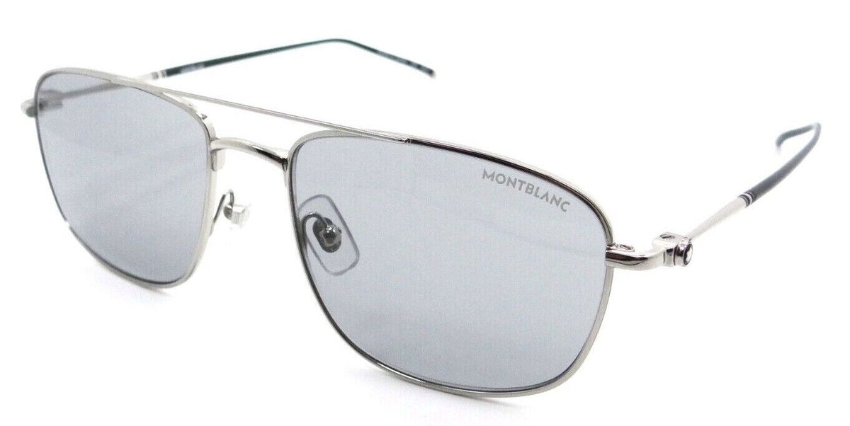 Montblanc Sunglasses MB0127S 002 56-18-145 Silver / Grey Made in Japan-889652306209-classypw.com-1