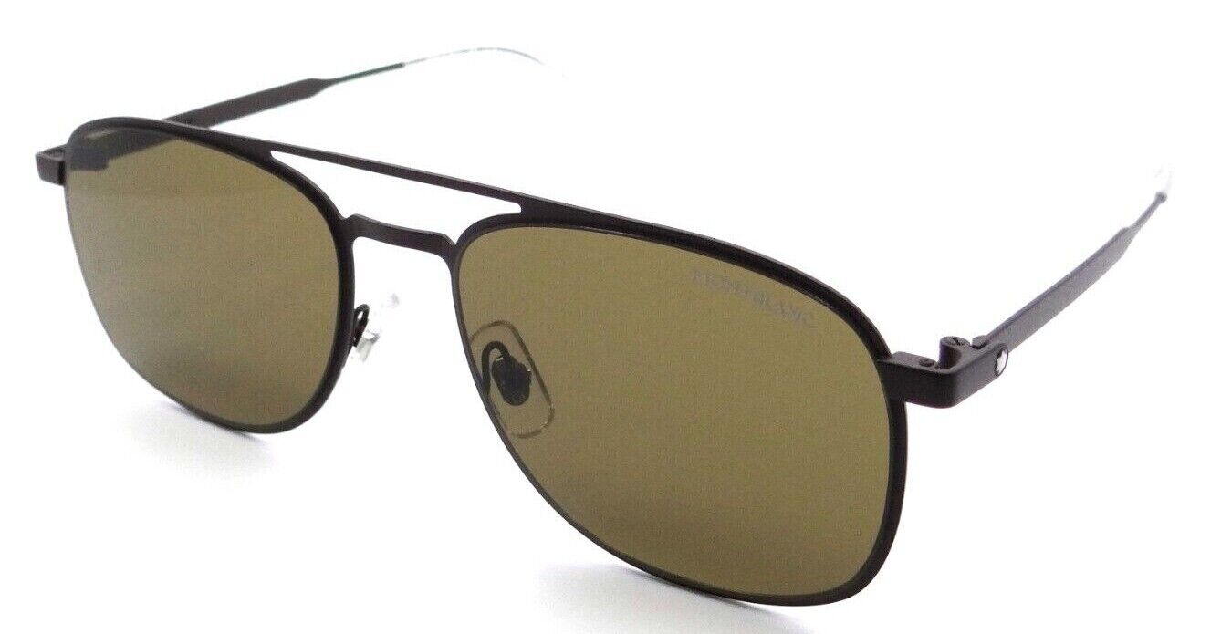 Montblanc Sunglasses MB0143S 003 55-18-145 Brown / Brown Made in Italy-889652326689-classypw.com-1