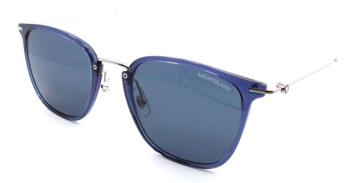 Montblanc Sunglasses MB0157SA 004 53-21-145 Blue - Silver / Blue Made in Italy-889652322629-classypw.com-1