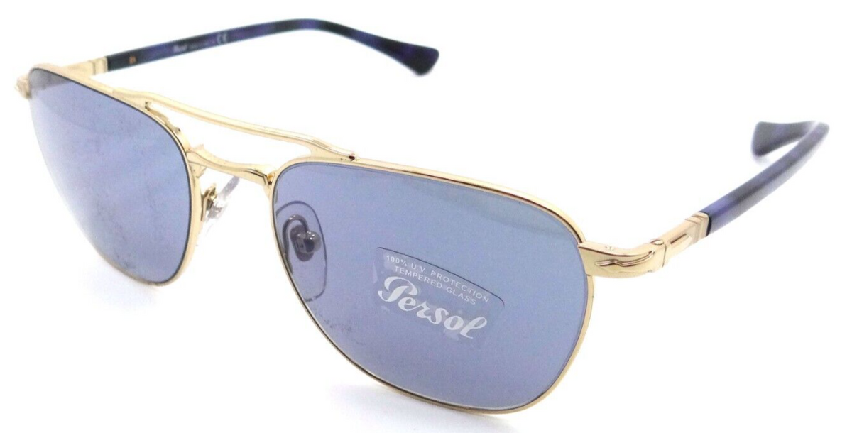 Persol Sunglasses PO 2494S 1141/56 53-18-140 Gold / Light Blue Made in Italy-8056597594752-classypw.com-1