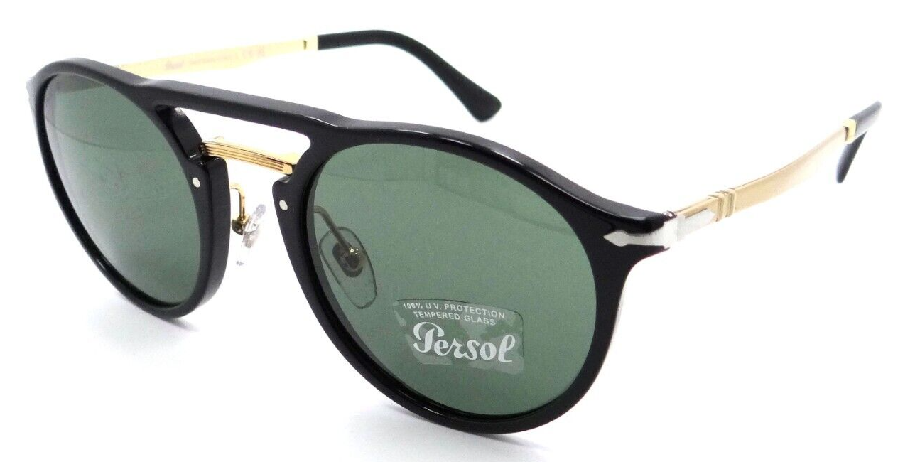 Persol Sunglasses PO 3264S 95/31 50-22-140 Black - Gold / Green Made in Italy-8056597394727-classypw.com-1