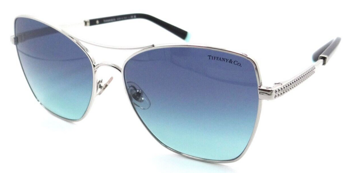 Tiffany &amp; Co Sunglasses TF 3084 60019S 59-16-145 Silver / Azure Gradient Blue-8056597603447-classypw.com-1