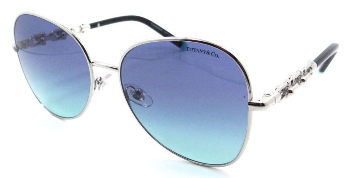 Tiffany &amp; Co Sunglasses TF 3086 60019S 57-17-140 Silver / Azure Gradient Blue-8056597751865-classypw.com-1