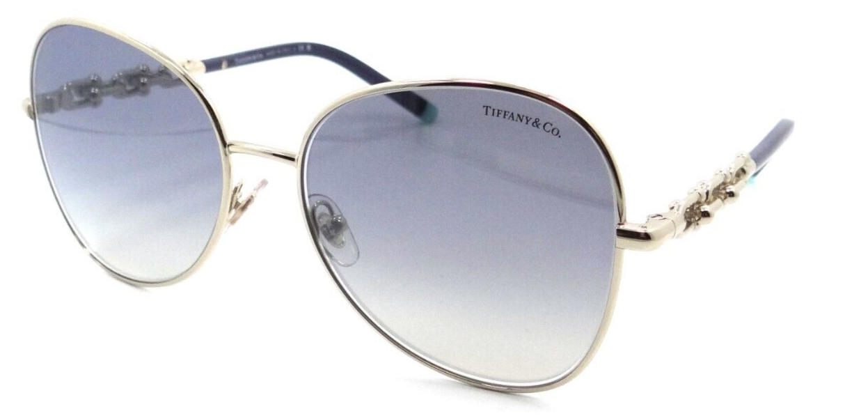 Tiffany & Co Sunglasses TF 3086 61791U 57-17-140 Pale Gold /Gradient Blue Mirror-8056597751902-classypw.com-1