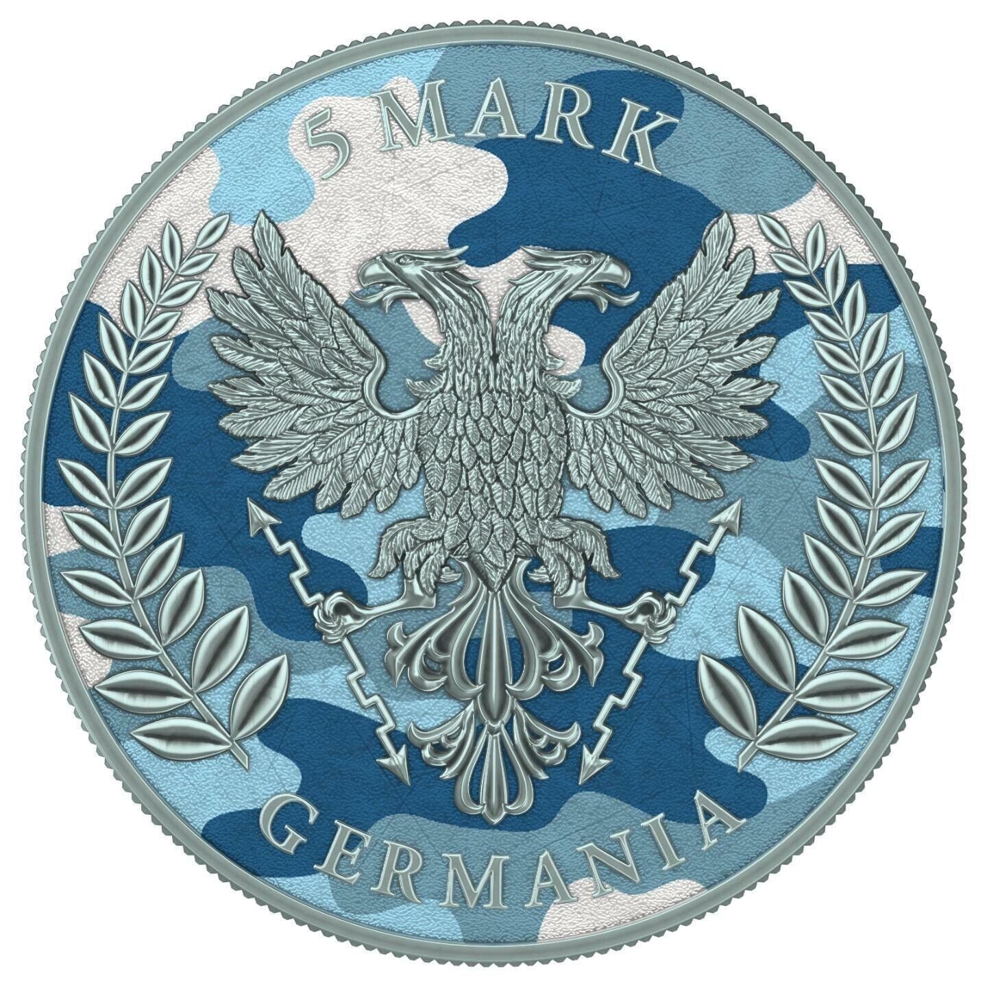 1 Oz Silver Coin 2020 5 Mark Germania Camouflage Edition - Swabia-classypw.com-2