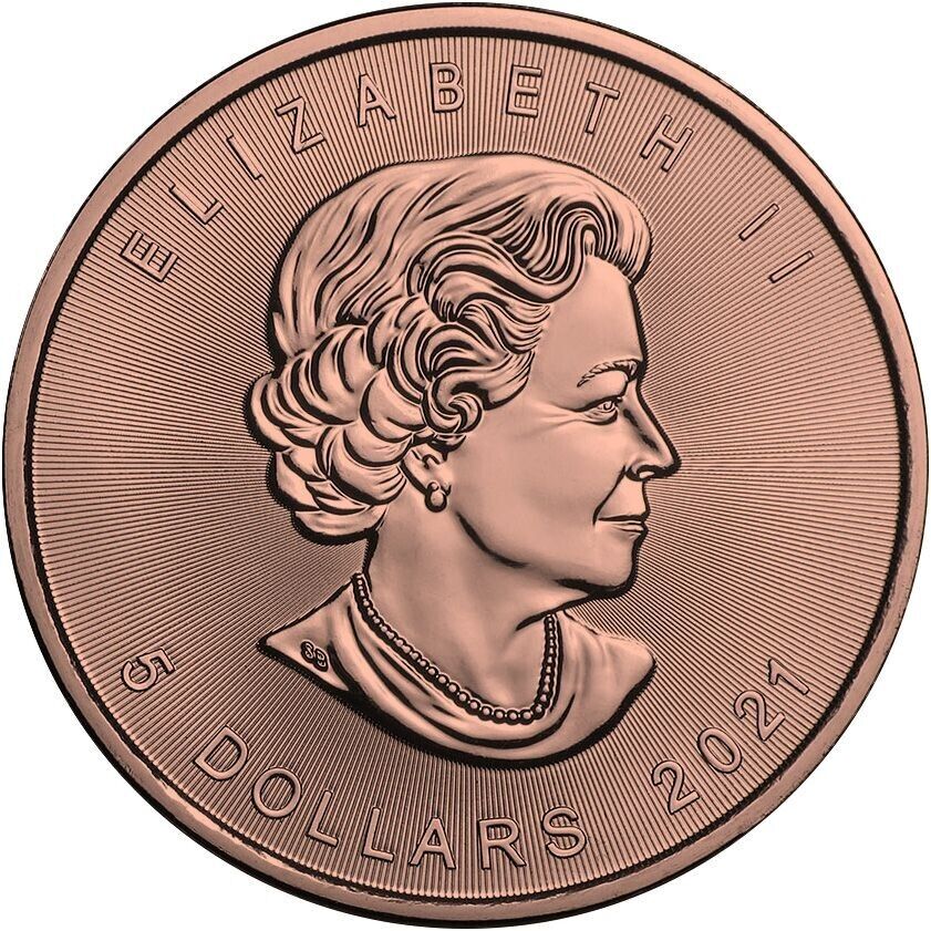 1 Oz Silver Coin 2021 $5 Canada Maple Leaf Big Family Pink