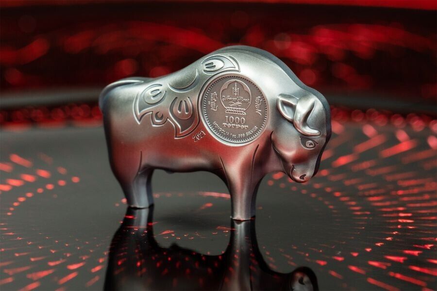 1 oz Silver Coin Mongolia 2021 1000 Togrog Year of the Ox - Mighty Silver Ox-classypw.com-3