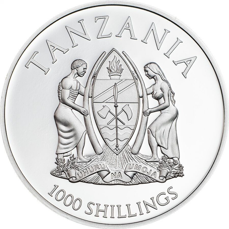 25g Silver Coin 2016 1000 shillings Tanzania Exotic 3D Butterflies - Red-classypw.com-2