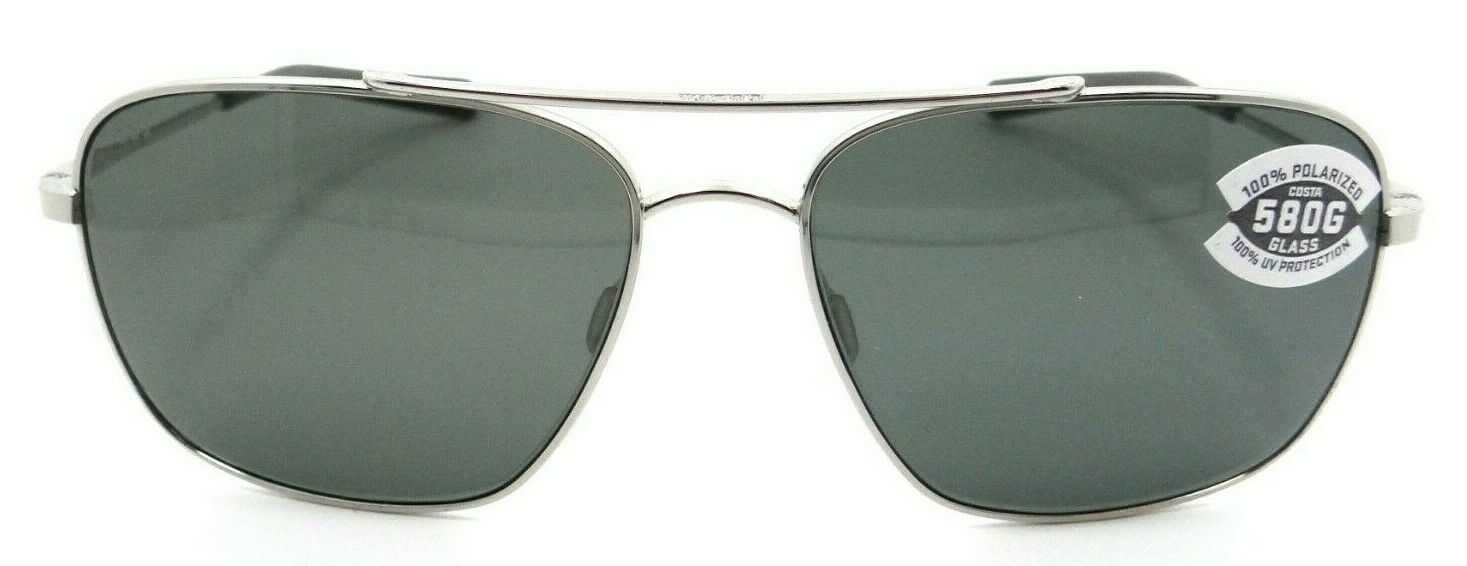 Costa Del Mar Sunglasses Canaveral 59-15-138 Shiny Palladium / Gray 580G Glass-0097963664035-classypw.com-1