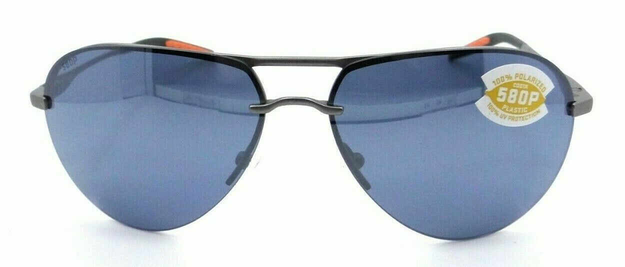 Costa Del Mar Sunglasses Helo Matte Silver Grey Orange / Gray Silver Mirror 580P-097963809207-classypw.com-1