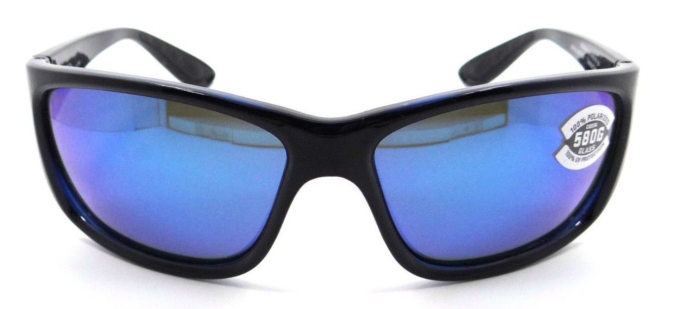 Costa Del Mar Sunglasses Tasman Sea 63-15-129 Shiny Black / Blue Mirror 580G-97963556477-classypw.com-1