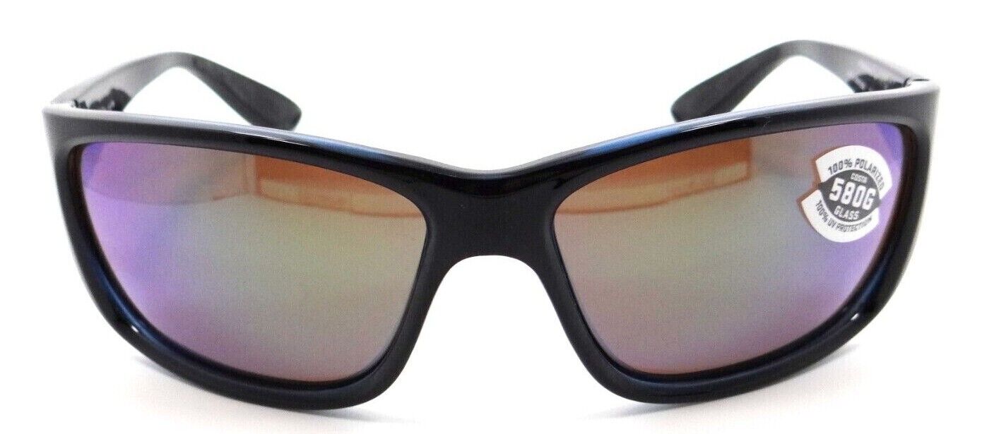 Costa Del Mar Sunglasses Tasman Sea 63-15-129 Shiny Black / Green Mirror 580G-97963556484-classypw.com-1