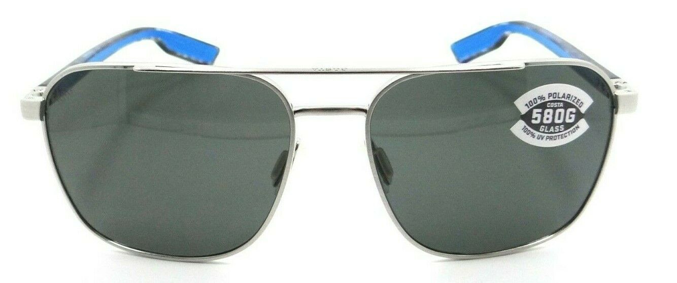 Costa Del Mar Sunglasses Wader 58-16-140 Brushed Silver / Gray 580G Glass-097963844918-classypw.com-1