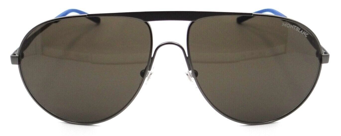 Montblanc Sunglasses MB0119S 002 61-15-145 Ruthenium / Brown Made in Italy-889652305417-classypw.com-2