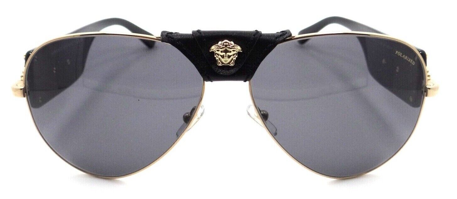 Versace VE2150Q - high quality 1002/81 Gold Black Aviator Sunglasses 62mm Polarized